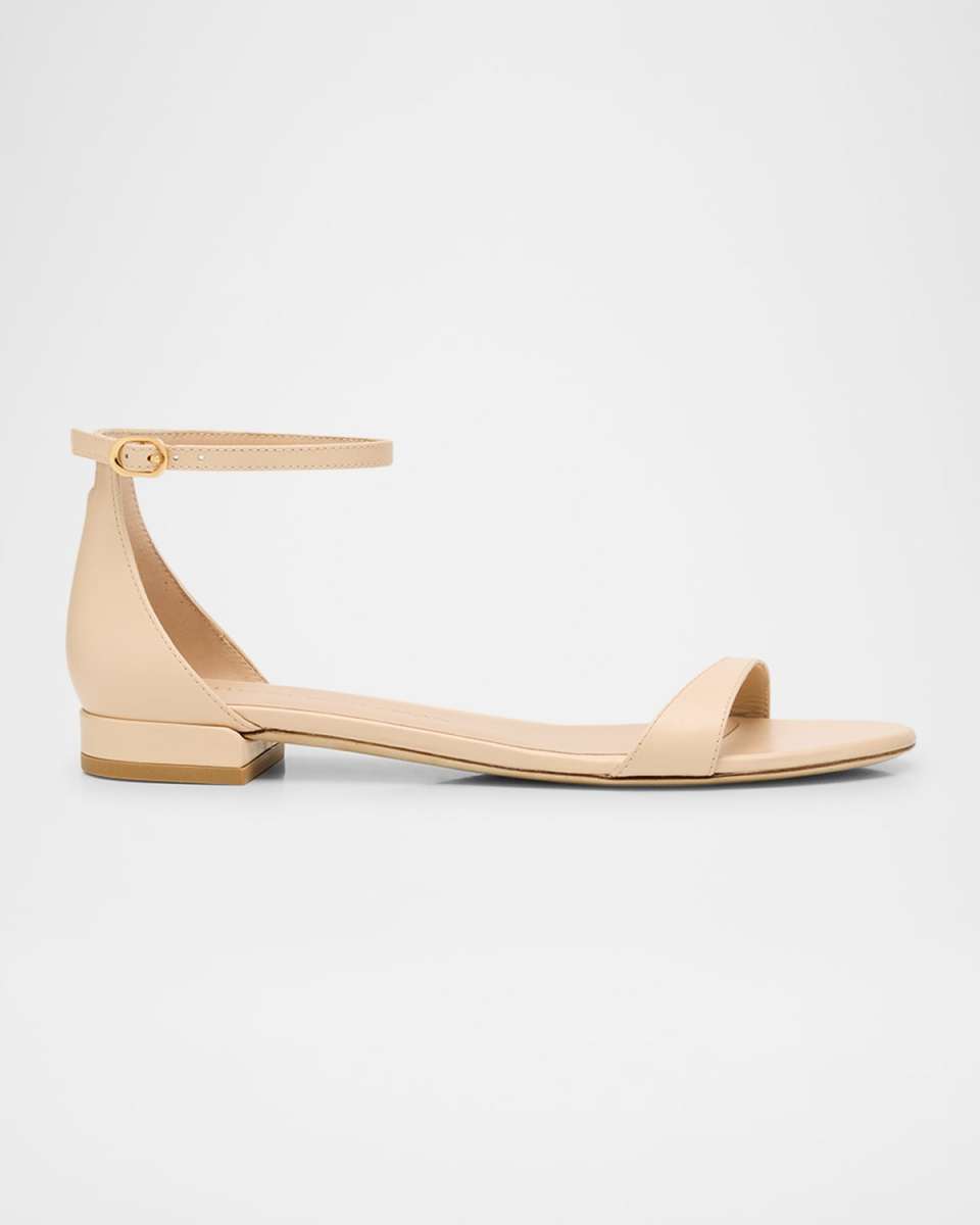 Nudist Leather Ankle-Strap Sandals